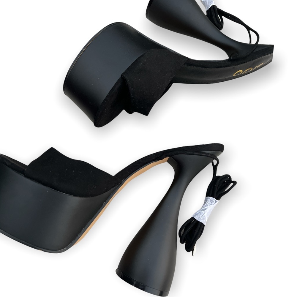 EGO Lace Up Open Toe Platform High Heel Sandals Chunky Block Fantasy Heel - Picture 9 of 9